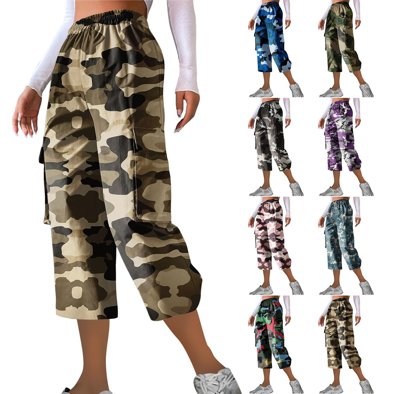 Ladies Casual Work Pants With Elastic Waistband And Camouflage Printed Cropped Pants L
Ladies Casual Work Pants With Elastic Waistband And Camouflage Printed Cropped Pants L