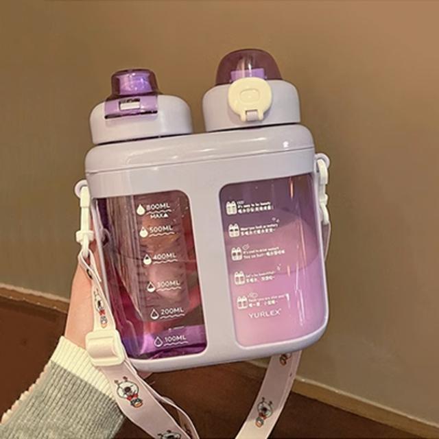 Милі пластикові пляшки для води з подвійним напоєм із соломинкою, фільтром для чаю, портативним ремінцем, великою місткістю, чашкою для соку, термостійкі, не містять BPA 1.6L фіолетовий
Милі пластикові пляшки для води з подвійним напоєм із соломинкою, фільтром для чаю, портативним ремінцем, великою місткістю, чашкою для соку, термостійкі, не містять BPA 1.6L фіолетовий