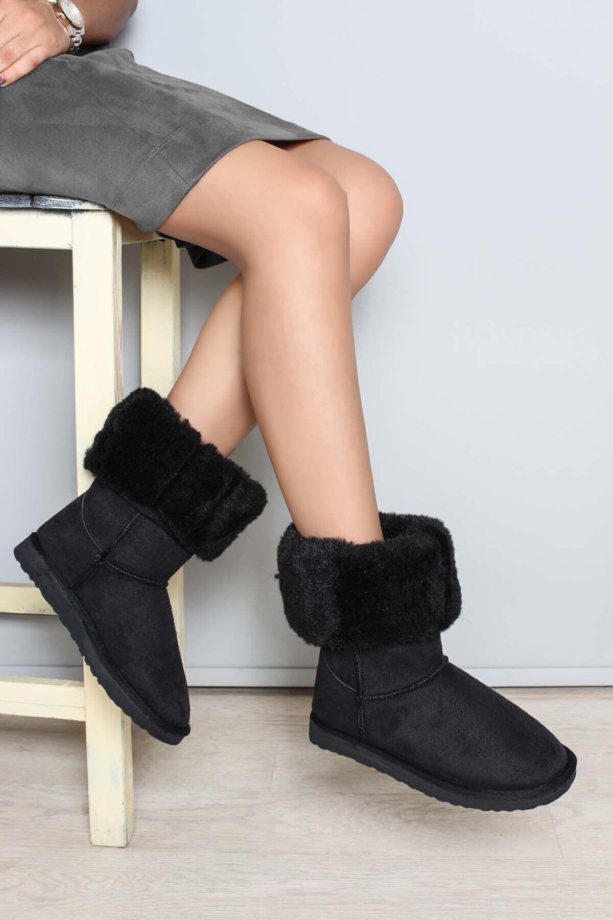 Women Modern Stylish Fashion Women Black Boots Long Winter Fur Lined Ug Model Boots 37 
Women Modern Stylish Fashion Women Black Boots Long Winter Fur Lined Ug Model Boots 37