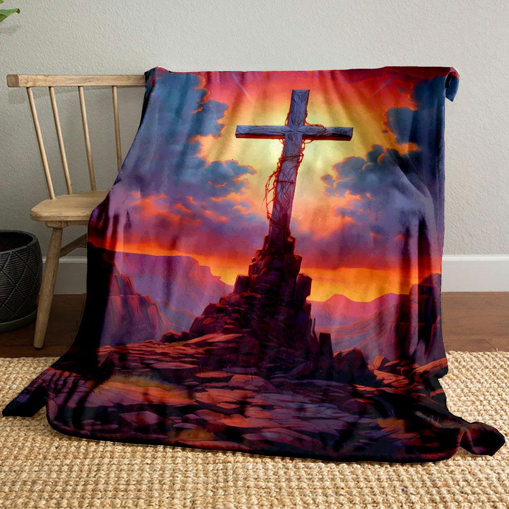 Religious Cross Sunset Throw Blanket Printed Blanket for Living Room Bed Couch lunch break Soft Cozy Blanket for Friend s festival Gift 80cm x 120cm
Religious Cross Sunset Throw Blanket Printed Blanket for Living Room Bed Couch lunch break Soft Cozy Blanket for Friend s festival Gift 80cm x 120cm