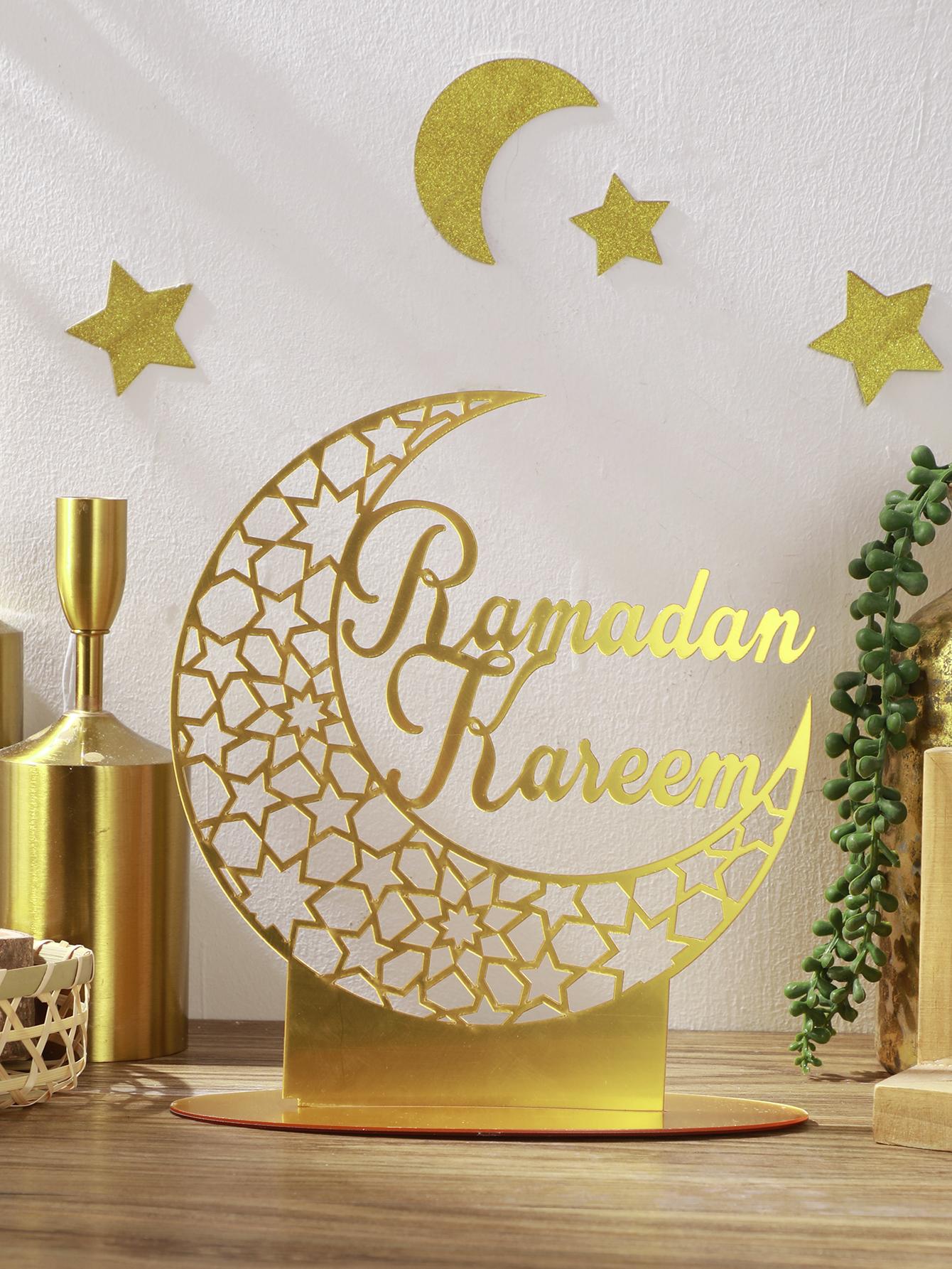 Acrylic Ramadan Decoration for Home Golden Moon Muslim Decor Desk Accessories Home Decor Supply Desktop Ornament for EID Gift
Acrylic Ramadan Decoration for Home Golden Moon Muslim Decor Desk Accessories Home Decor Supply Desktop Ornament for EID Gift