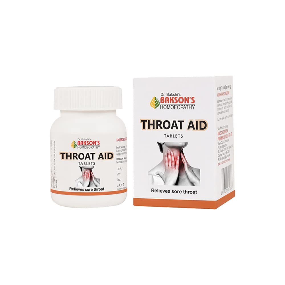 Dr. Bakshi s Bakson Throat Aid Tablets 75 Count | Sore Throat Relief & Voice Comfort
Dr. Bakshi s Bakson Throat Aid Tablets 75 Count | Sore Throat Relief & Voice Comfort