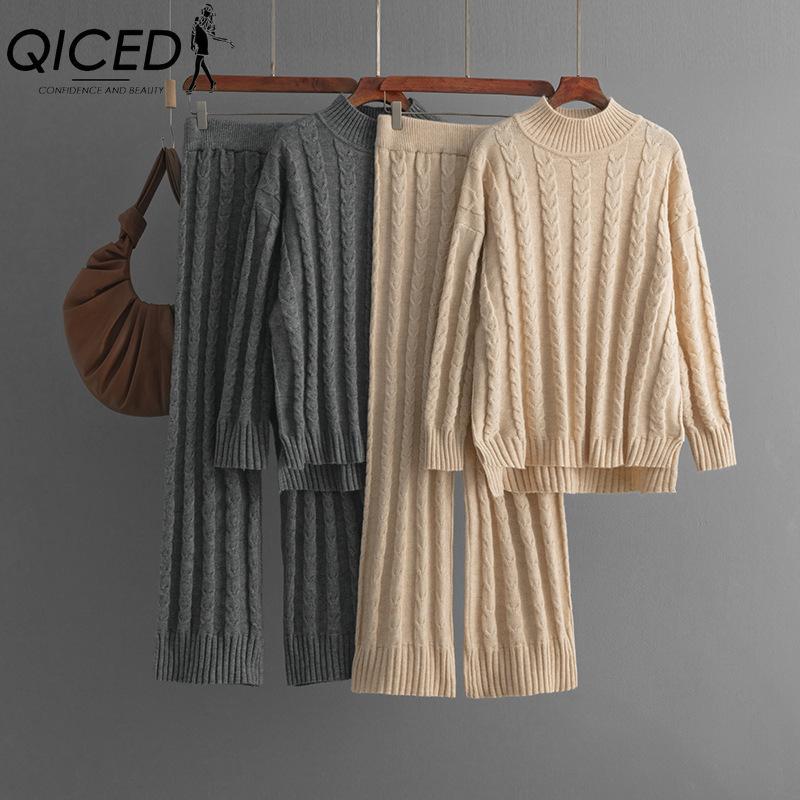 QICED Solid-color Semi-high-neck Sweater and Twisted Suit for Women s Autumn and Winter Fashion Knitted Two-piece Women s Wear One Size чорний
QICED Solid-color Semi-high-neck Sweater and Twisted Suit for Women s Autumn and Winter Fashion Knitted Two-piece Women s Wear One Size чорний