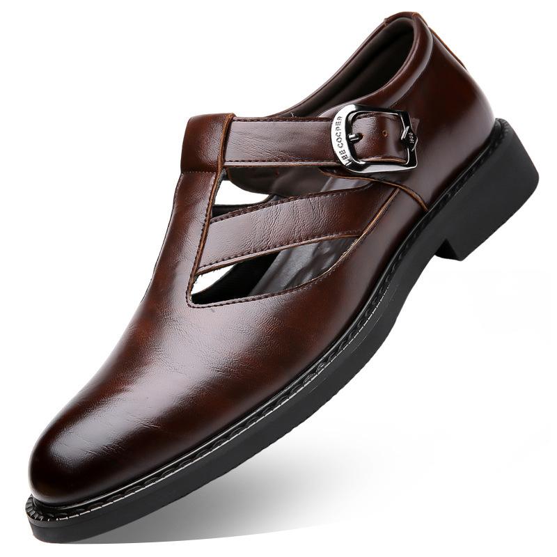 New breathable men s leather sandals hollow hole shoes casual soft sole dad sandals 44 коричневий
New breathable men s leather sandals hollow hole shoes casual soft sole dad sandals 44 коричневий