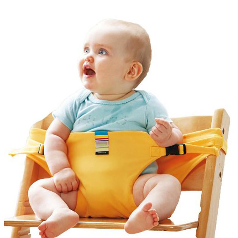 Ремень для детского питания Портативный ремень для детского сиденья Ремень для детского питания предотвращает падение ребенка Складной портативный контейнер для хранения жёлтый