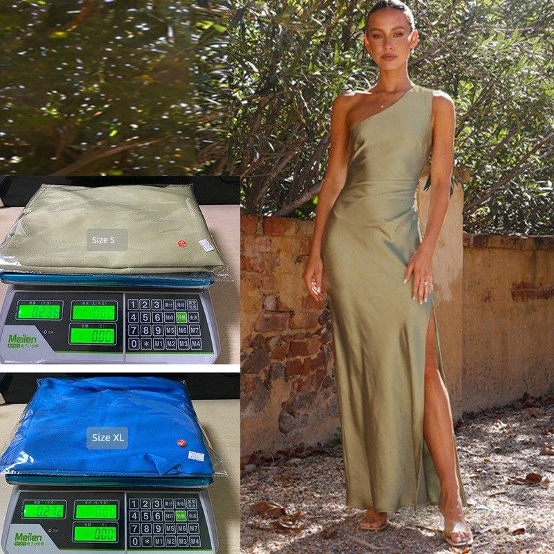 Split Satin Dress2025 Spring/Summer Fashion Elegant Silm One Shoulder Split Sexy Satin Dress Green XL
Split Satin Dress2025 Spring/Summer Fashion Elegant Silm One Shoulder Split Sexy Satin Dress Green XL