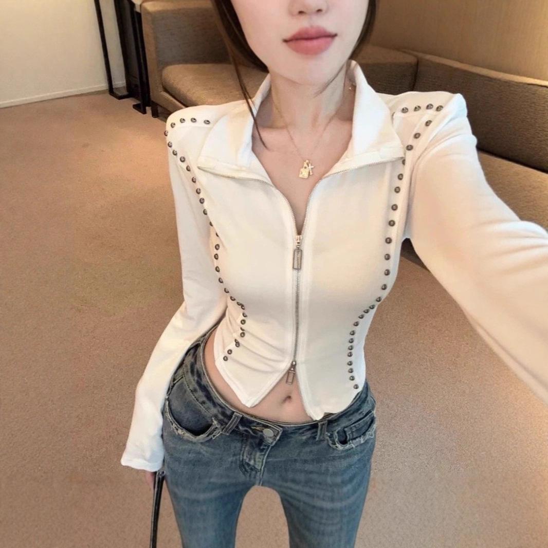 Pure Desire Spicy Girl Stand Collar Rivet Design Waist-Cinched Cardigan with Double Zipper Sleeve. Small белый
Pure Desire Spicy Girl Stand Collar Rivet Design Waist-Cinched Cardigan with Double Zipper Sleeve. Small белый