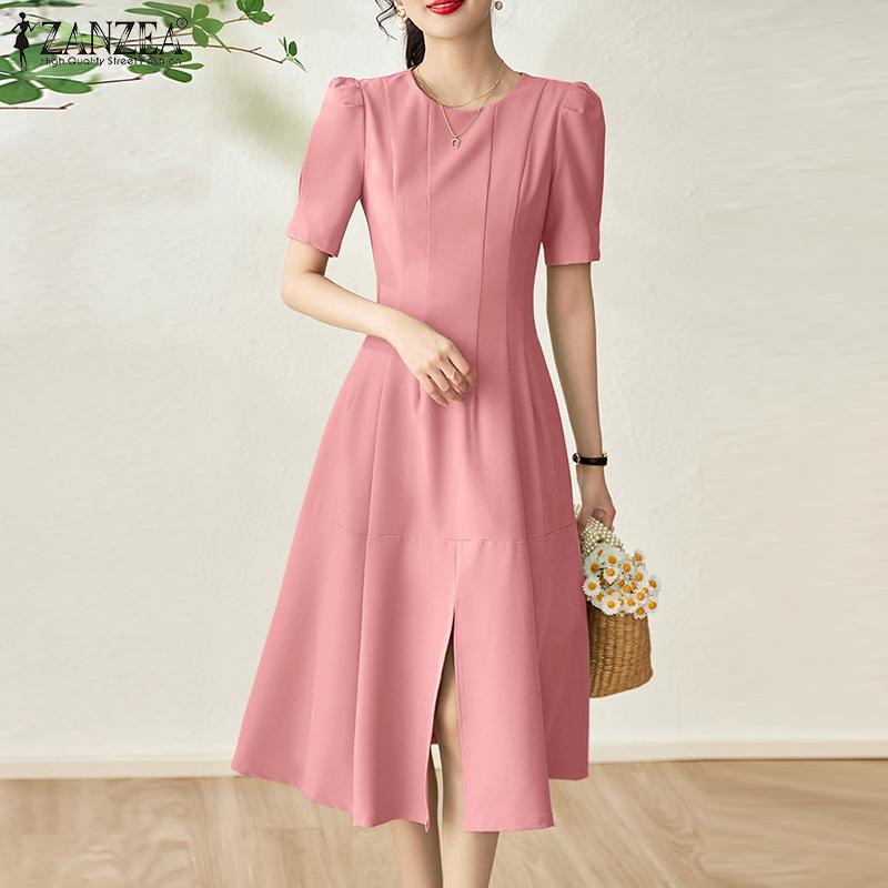 ZANZEA Женское летнее повседневное платье трапециевидной формы с короткими рукавами и круглым вырезом
ZANZEA Женское летнее повседневное платье трапециевидной формы с короткими рукавами и круглым вырезом