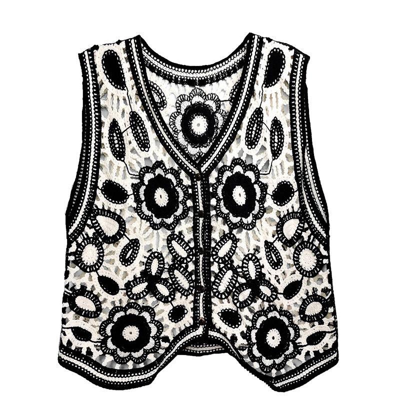 Women s Black White Crochet Floral Sleeveless Vest Onesize
Women s Black White Crochet Floral Sleeveless Vest Onesize