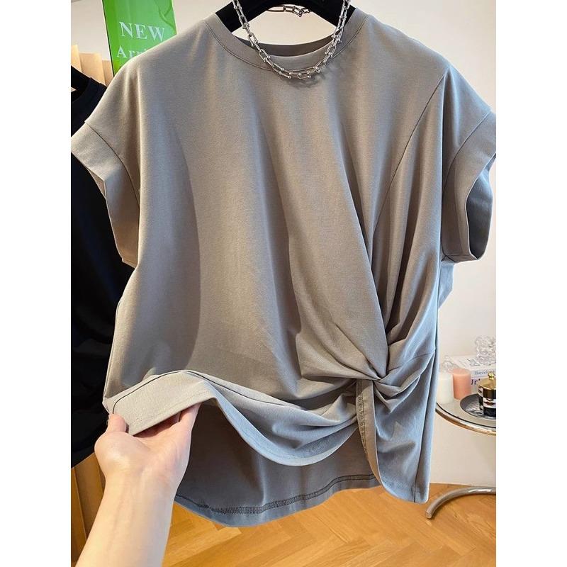 Pure Cotton High-end Korean Style Twisted Women s Short-sleeved Flying Sleeve Fashion Top for Summer XXXXL сірий
Pure Cotton High-end Korean Style Twisted Women s Short-sleeved Flying Sleeve Fashion Top for Summer XXXXL сірий