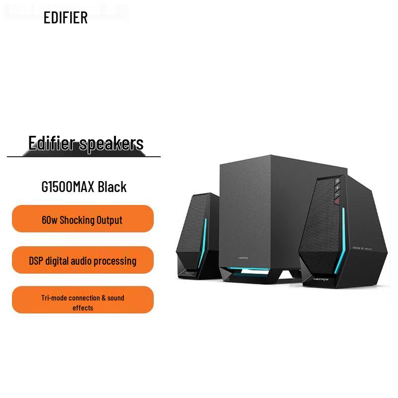 Edifier G1500 Max 2.1 Gaming Desktop Speakers CN plug (adapter included)
Edifier G1500 Max 2.1 Gaming Desktop Speakers CN plug (adapter included)