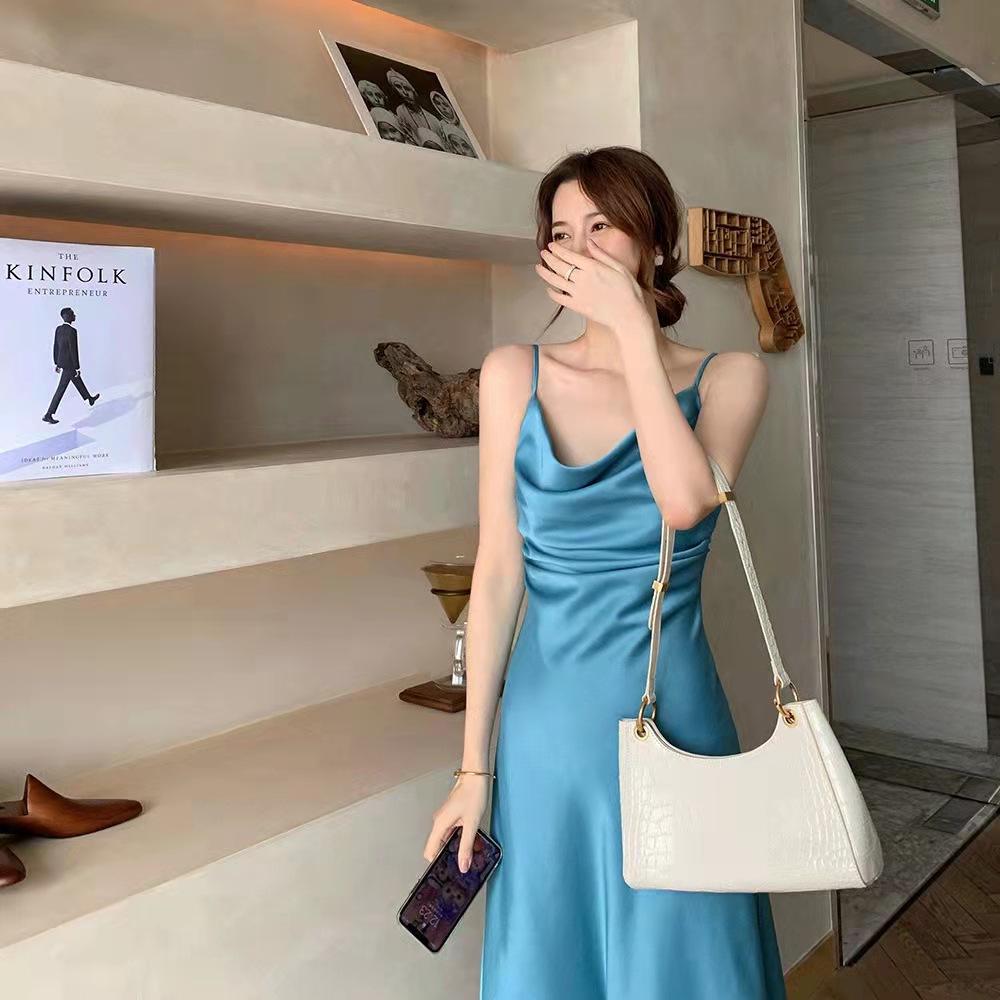 Satin Summer Camisole Dress: Women s High-Waist A-Line Long Skirt, Gentle Style Large
Satin Summer Camisole Dress: Women s High-Waist A-Line Long Skirt, Gentle Style Large
