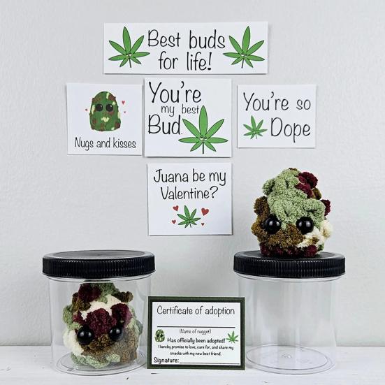 1 Set Stuffed Toy Weed Nugget Plushie with Encouragement Cards Desktop Ornament for Home Decorations
1 Set Stuffed Toy Weed Nugget Plushie with Encouragement Cards Desktop Ornament for Home Decorations
