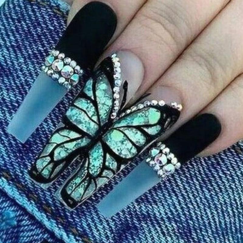 Wearing Butterfly Nail Panel Long INS Style European and American Explosive Flash with Diamond Nail Patch Large Butterfly Nail Panel
Wearing Butterfly Nail Panel Long INS Style European and American Explosive Flash with Diamond Nail Patch Large Butterfly Nail Panel