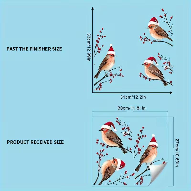 1Set Christmas Red Berry Branches Three Birds in Santa Hats Window Stickers Self-adhesive Wall Party Vinyl Decals Festival Decor (as the picture,30x27CM)
1Set Christmas Red Berry Branches Three Birds in Santa Hats Window Stickers Self-adhesive Wall Party Vinyl Decals Festival Decor (as the picture,30x27CM)