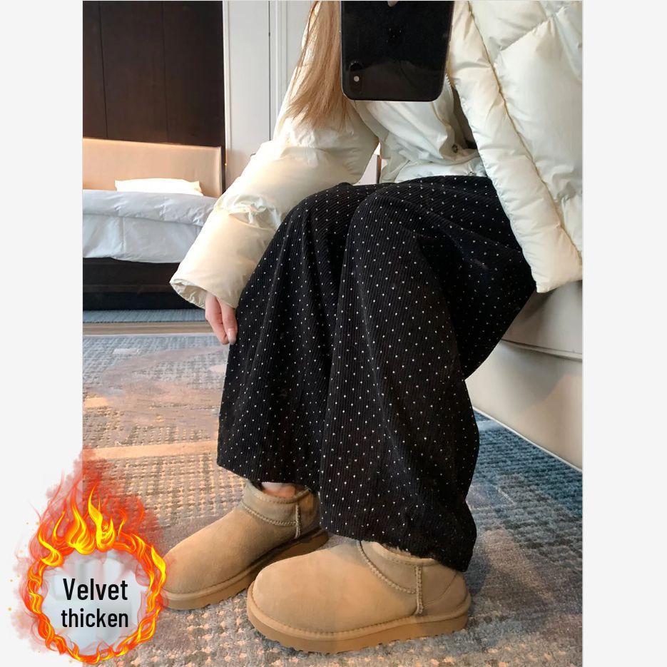 Women s Petite Fleece-Lined Polka Dot Corduroy Wide-Leg Pants - Lazy Japanese Style for Autumn/Winter XXL
Women s Petite Fleece-Lined Polka Dot Corduroy Wide-Leg Pants - Lazy Japanese Style for Autumn/Winter XXL