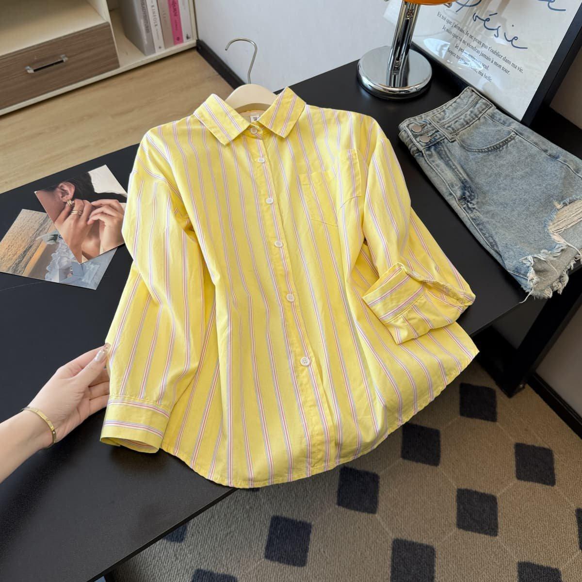 Korean Style Elegant Striped Long Sleeve Slimming Shirt for Women 2XL жовтий
Korean Style Elegant Striped Long Sleeve Slimming Shirt for Women 2XL жовтий