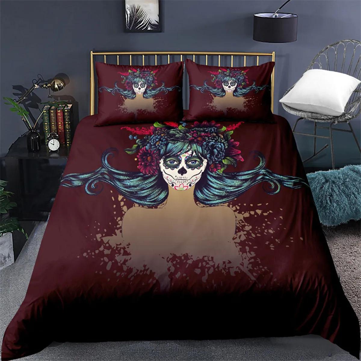 Floral Girl Skull Duvet Cover Gothic Skull Skeleton Bones Theme For Children Adult Women For Bedroom Decorations Queen King Size EU Single(135*200cm)3pcs
Floral Girl Skull Duvet Cover Gothic Skull Skeleton Bones Theme For Children Adult Women For Bedroom Decorations Queen King Size EU Single(135*200cm)3pcs