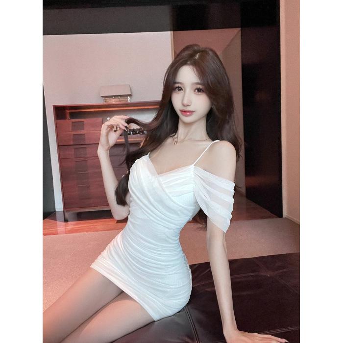 Spice Girl Dancing Night Show Skinny Suspender Off Shoulder Wrap Hips Tight Shoulder Sexy Pleated Mesh Dress Female Summer S белый
Spice Girl Dancing Night Show Skinny Suspender Off Shoulder Wrap Hips Tight Shoulder Sexy Pleated Mesh Dress Female Summer S белый