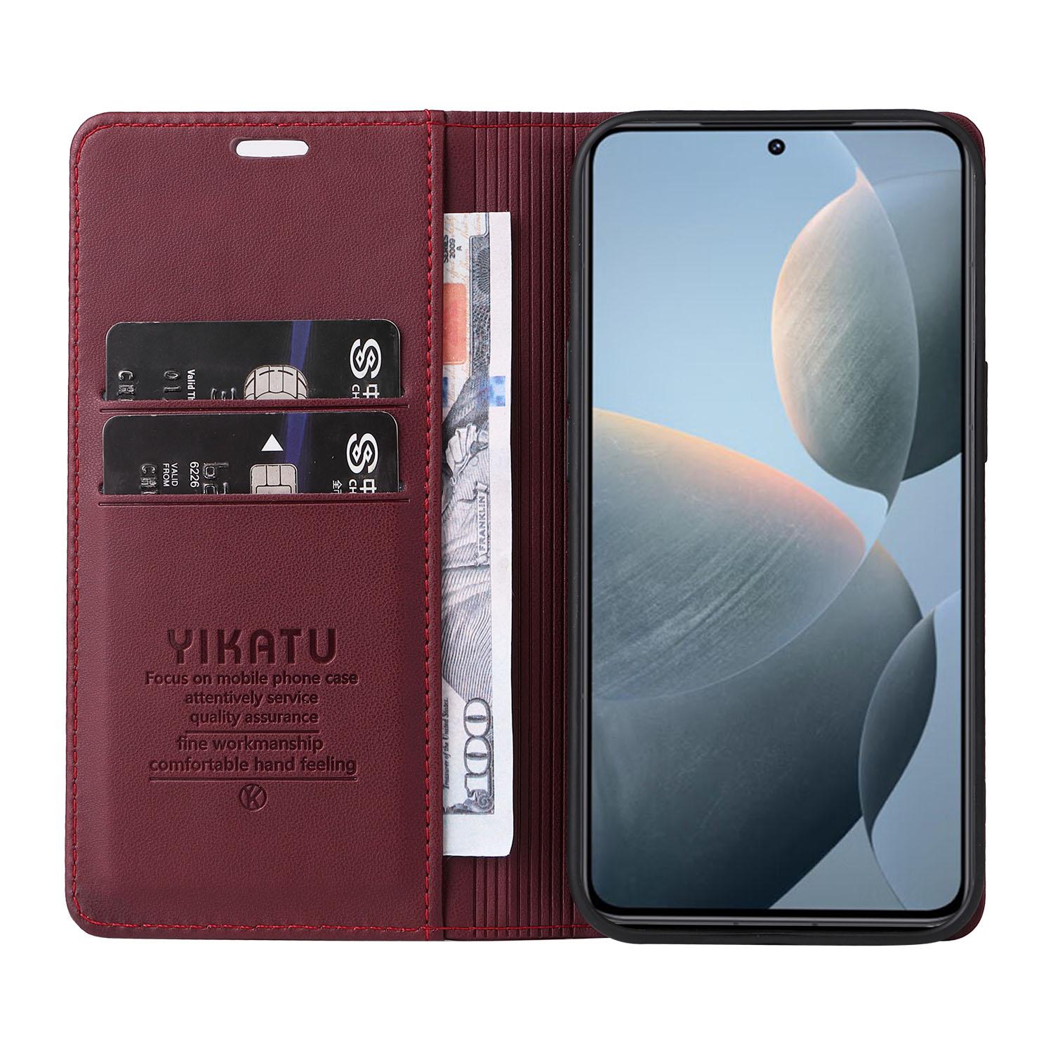 YIKATU YK-001 For Xiaomi 14T Case Stand Leather Phone Cover Strong Magnetic Closure Wine Red
YIKATU YK-001 For Xiaomi 14T Case Stand Leather Phone Cover Strong Magnetic Closure Wine Red