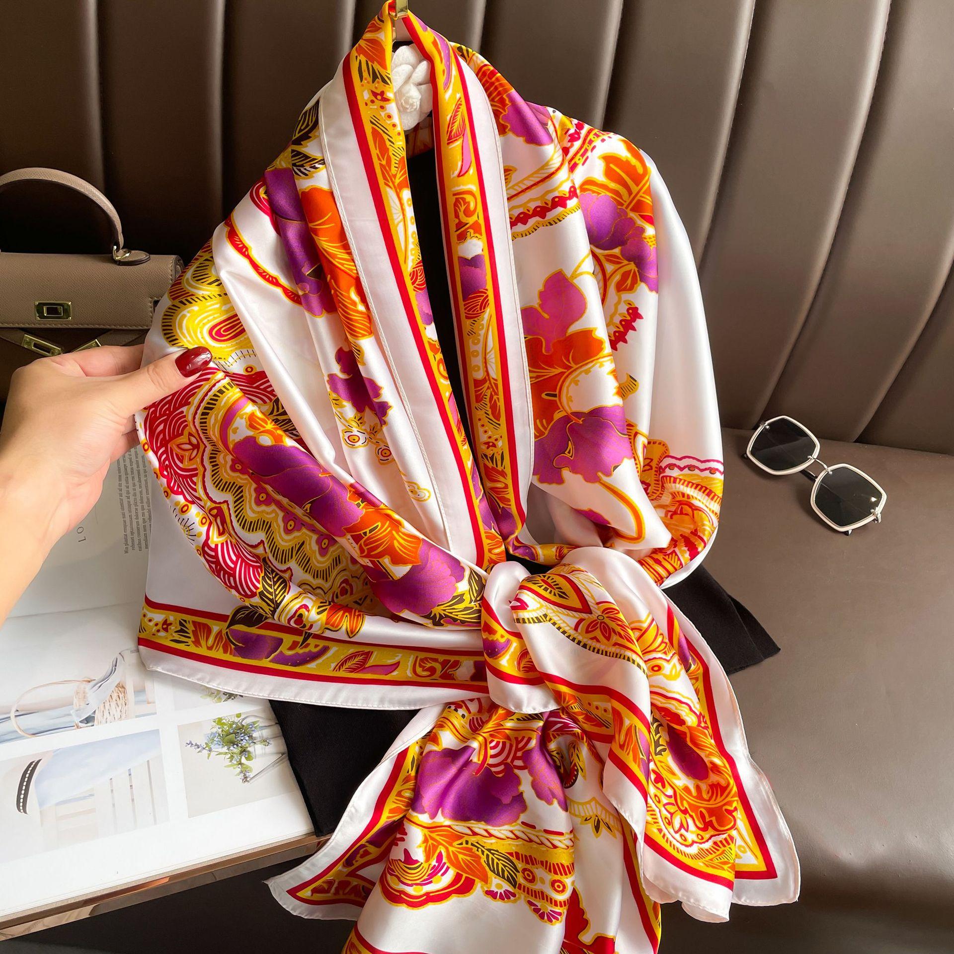 Literary retro cashew totem printing silk scarf Lijin satin long silk scarf elegant temperament ladies thin section shawl 90-180cm
Literary retro cashew totem printing silk scarf Lijin satin long silk scarf elegant temperament ladies thin section shawl 90-180cm