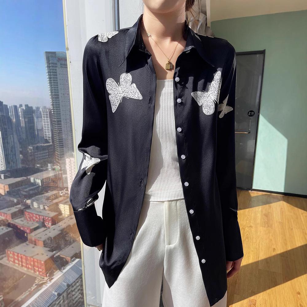 Women s Printed Satin Polo Collar Blouse - Long Sleeve, Loose Fit, Casual Mid-Length Top L (105-120 jin)
Women s Printed Satin Polo Collar Blouse - Long Sleeve, Loose Fit, Casual Mid-Length Top L (105-120 jin)