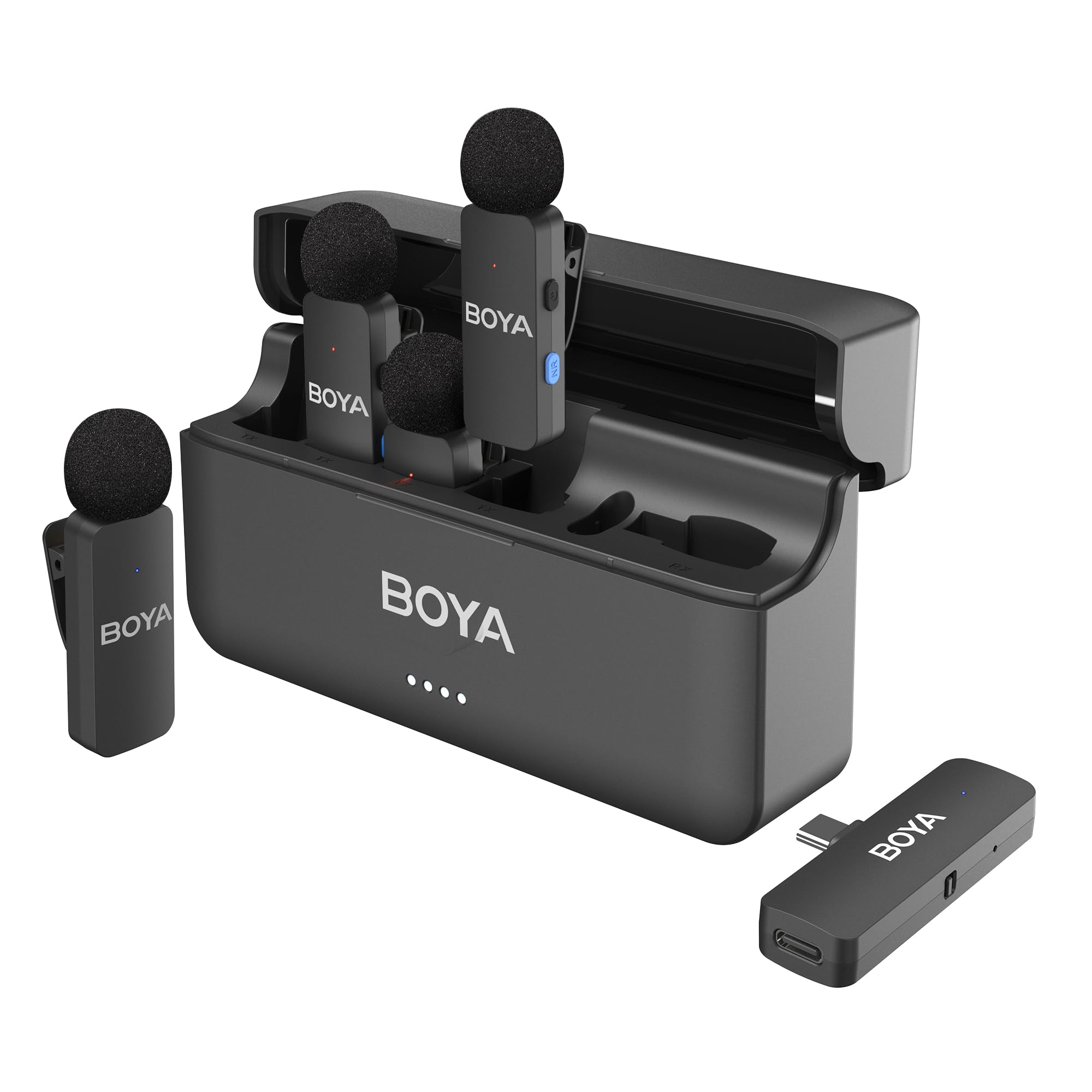 BOYA BY-V4U Wireless Lavalier Microphone for iPhone 1516 Series, Android Smartphone with Charging Case 18 Hours Lifespan, 4 Channel Omnidirectional
BOYA BY-V4U Wireless Lavalier Microphone for iPhone 1516 Series, Android Smartphone with Charging Case 18 Hours Lifespan, 4 Channel Omnidirectional