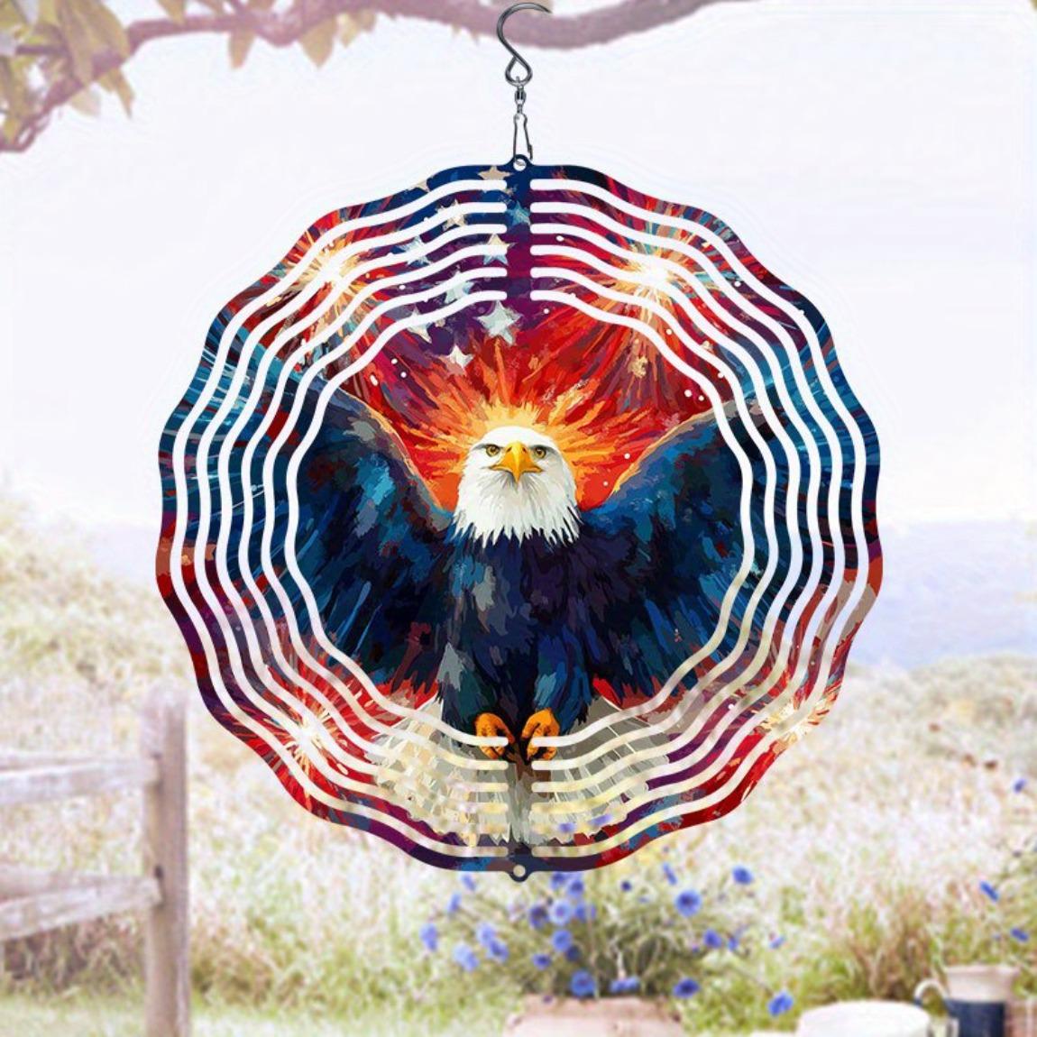 3D Patriotic Eagle Wind Chime Kinetic Metal Art for Outdoor Decor Rotating Hook Colorful Reflective Garden Ornament Unique Gift Idea
3D Patriotic Eagle Wind Chime Kinetic Metal Art for Outdoor Decor Rotating Hook Colorful Reflective Garden Ornament Unique Gift Idea