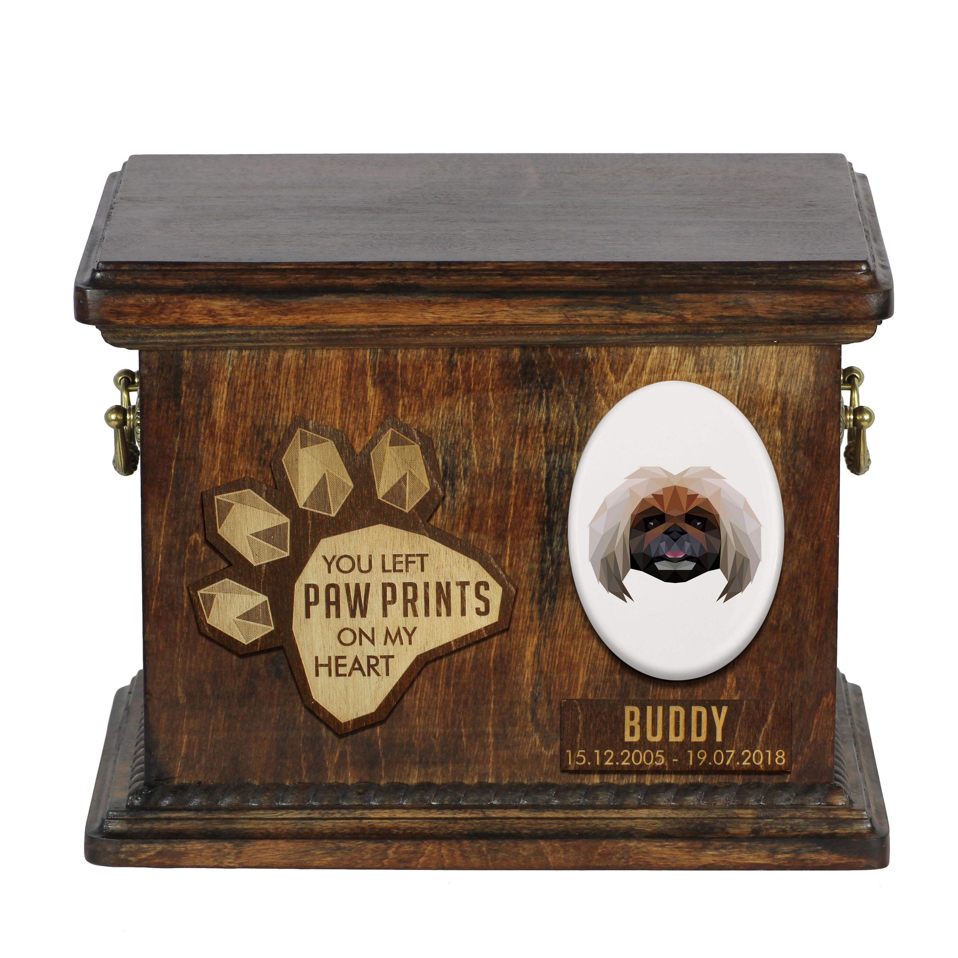 Pekingese, Pekinese, Peke - urn for dog ashes, personalized urn with engraving, commemorative box for dog ashes by Art-Dog brand коричневий
Pekingese, Pekinese, Peke - urn for dog ashes, personalized urn with engraving, commemorative box for dog ashes by Art-Dog brand коричневий