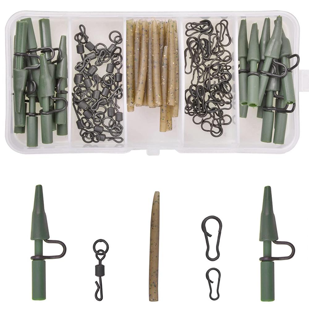 110Pcs/Box Carp Fishing Accessories Kit Include Anti Tangle Sleeves Quick Change Swivel Safety Lead Clip Speed Links
110Pcs/Box Carp Fishing Accessories Kit Include Anti Tangle Sleeves Quick Change Swivel Safety Lead Clip Speed Links