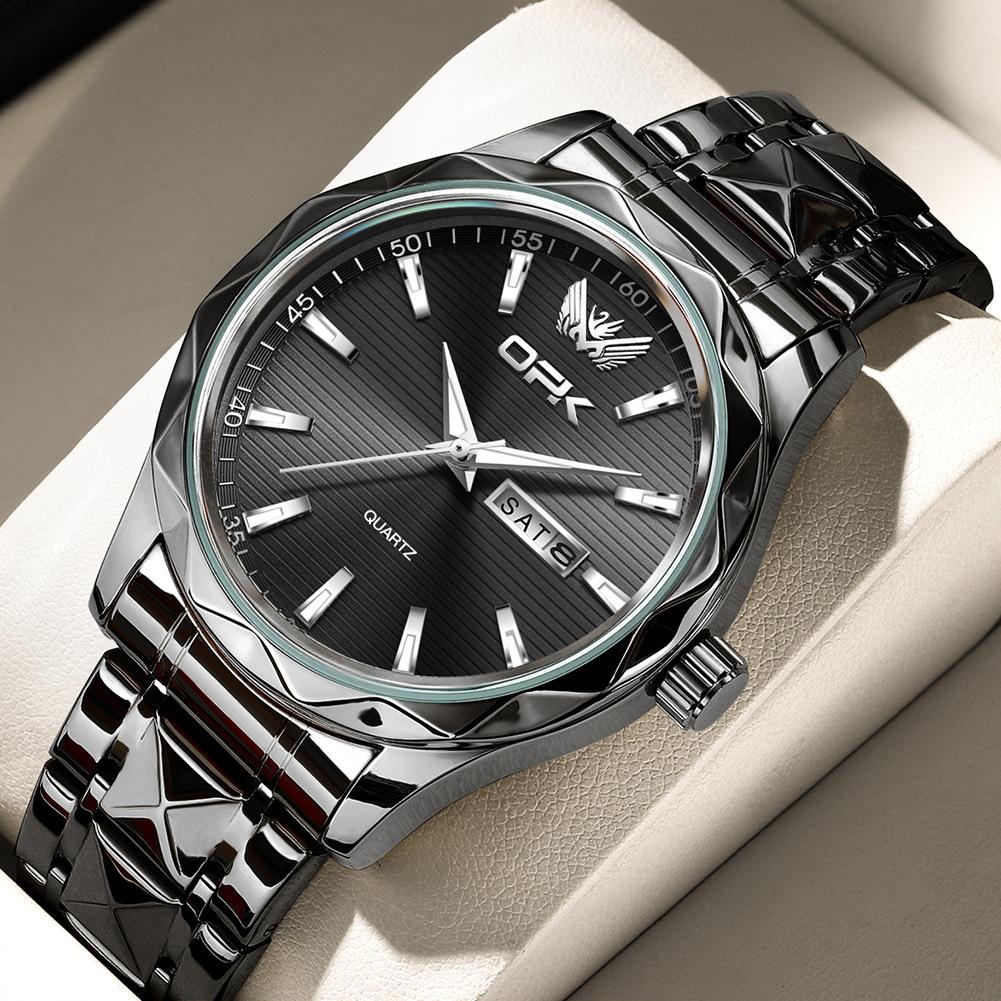 OPK Brand Double Calendar Men s Watch Trend Quartz Watch
OPK Brand Double Calendar Men s Watch Trend Quartz Watch