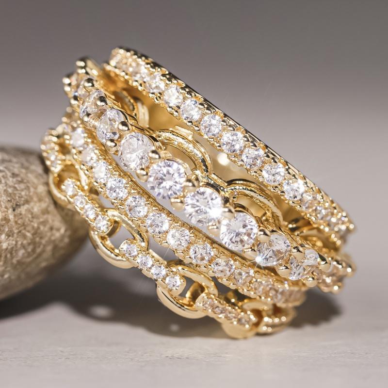 CAOSHI Brilliant Cubic Zirconia Gold Color Rings for Women Classic Versatile Design Engagement Finger Accessories Chic Zircon 6
CAOSHI Brilliant Cubic Zirconia Gold Color Rings for Women Classic Versatile Design Engagement Finger Accessories Chic Zircon 6
