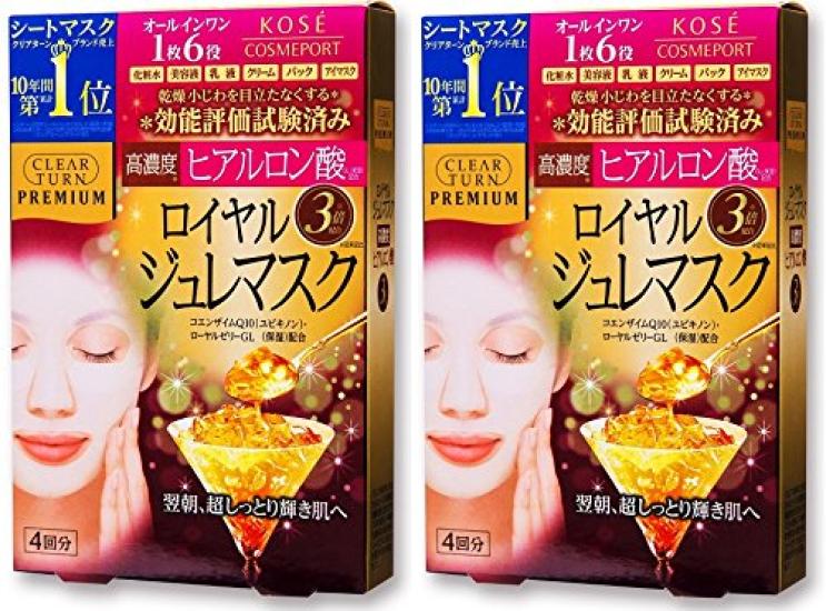 Маска KOSE Clear Turn Premium Royal Gelee, набор из 2 штук, 4 раза (Гиалуроновая кислота)
Маска KOSE Clear Turn Premium Royal Gelee, набор из 2 штук, 4 раза (Гиалуроновая кислота)