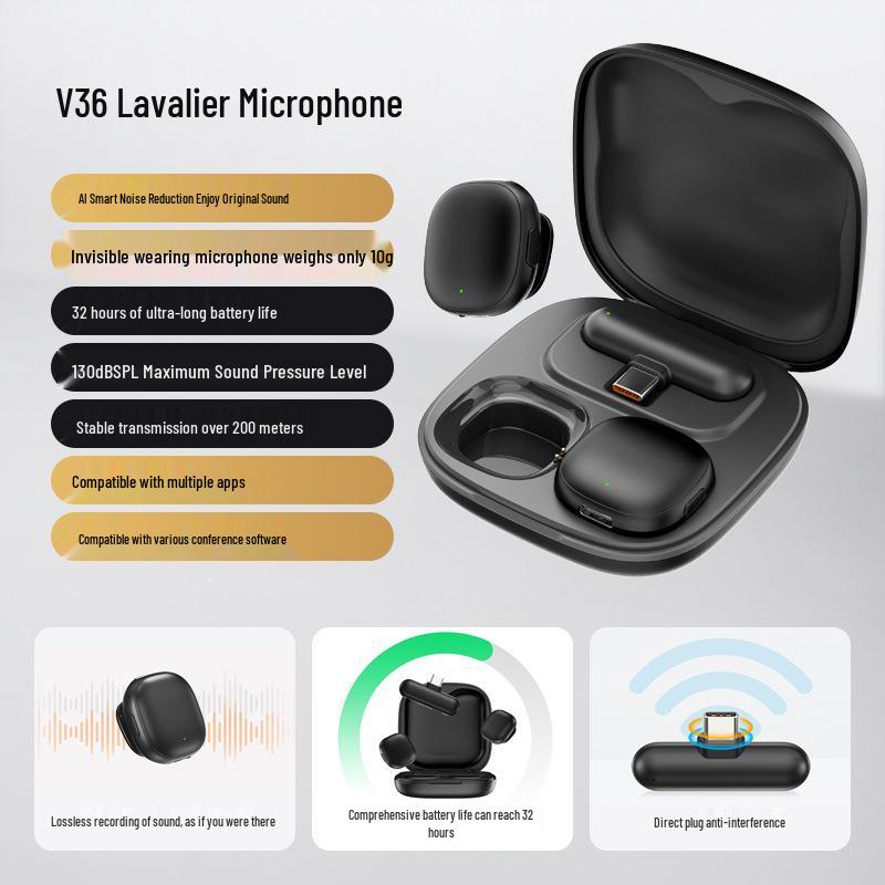 AI-Powered Noise Canceling Wireless Lavalier Microphone with Magnetic Suction and Live Streaming Capabilities AI Noise Cancelling Android Interface V36 чорний
AI-Powered Noise Canceling Wireless Lavalier Microphone with Magnetic Suction and Live Streaming Capabilities AI Noise Cancelling Android Interface V36 чорний
