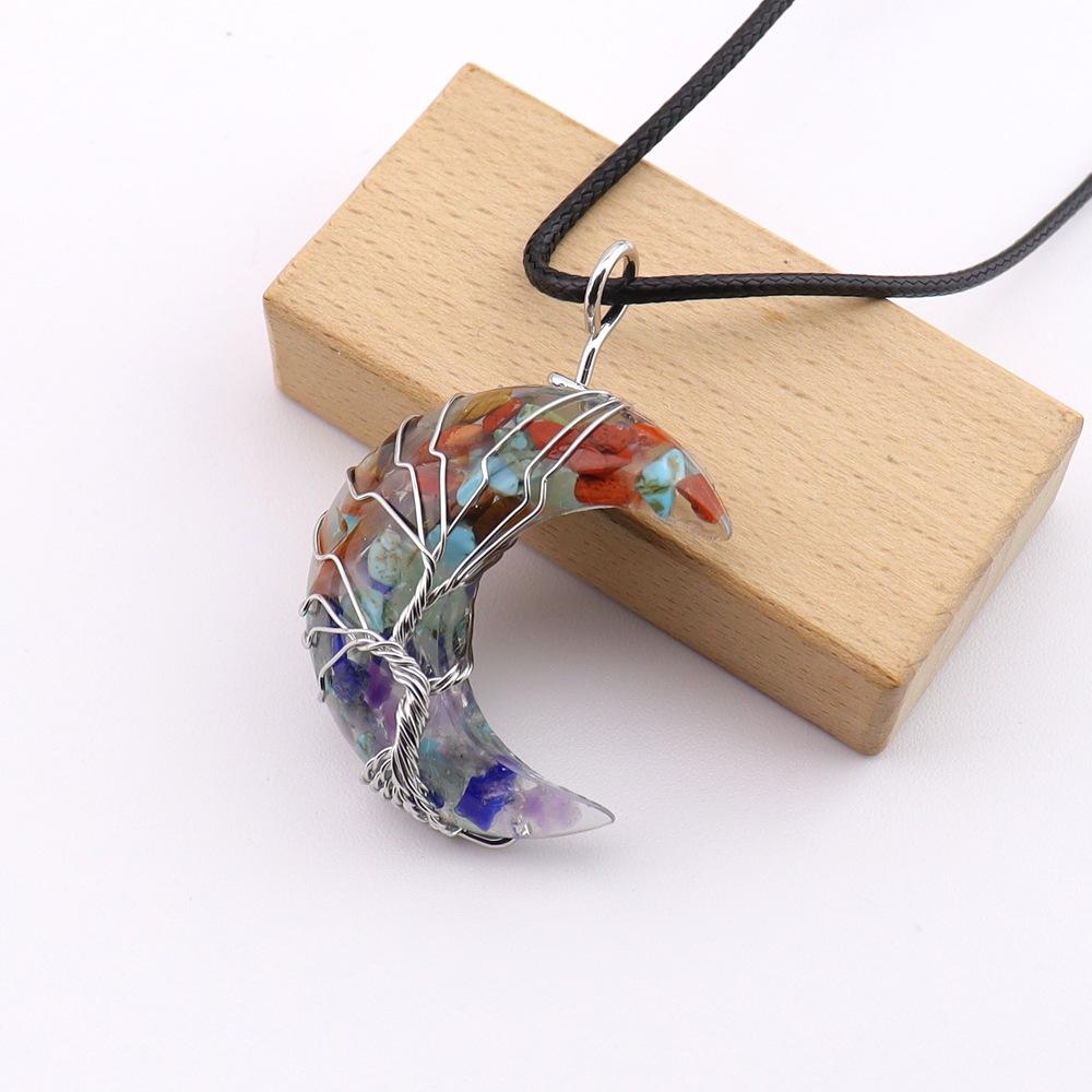 Chakela Natural Crystal Gravel Resin Winding Tree Of Life Moon Pendant Crescent Necklace N755
Chakela Natural Crystal Gravel Resin Winding Tree Of Life Moon Pendant Crescent Necklace N755