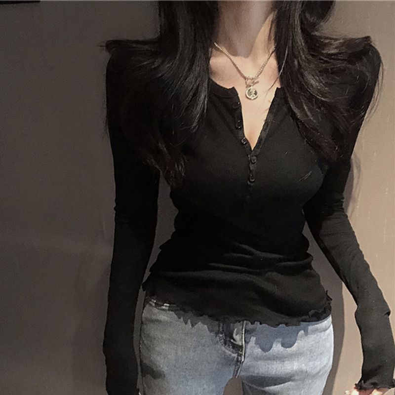 Underlay Tight-Fitting Long-Sleeve Shirt Tight Long Sleeves Tops Bottoming Shirt Black One Size
Underlay Tight-Fitting Long-Sleeve Shirt Tight Long Sleeves Tops Bottoming Shirt Black One Size