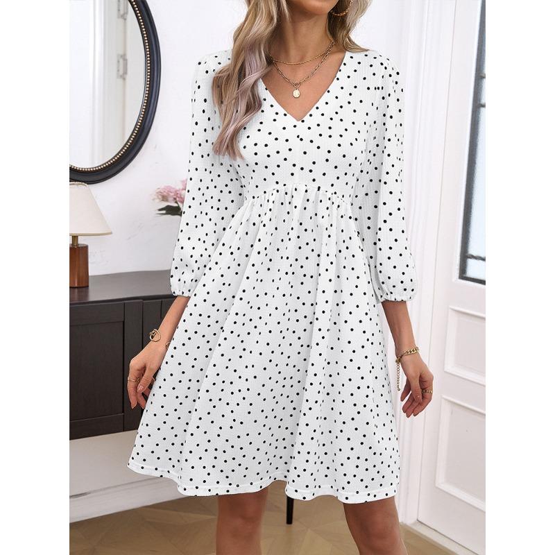 Женские летние платья в горошек с V-образным вырезом и длинными рукавами XL белый
Женские летние платья в горошек с V-образным вырезом и длинными рукавами XL белый