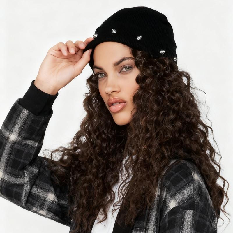 1pc Punk Style Rivet Decorated Beanie Hat,outdoor Y2K Vintage Solid Black Warm Knitt Headwear,suitable for Daily All-Winter Wear One Size
1pc Punk Style Rivet Decorated Beanie Hat,outdoor Y2K Vintage Solid Black Warm Knitt Headwear,suitable for Daily All-Winter Wear One Size