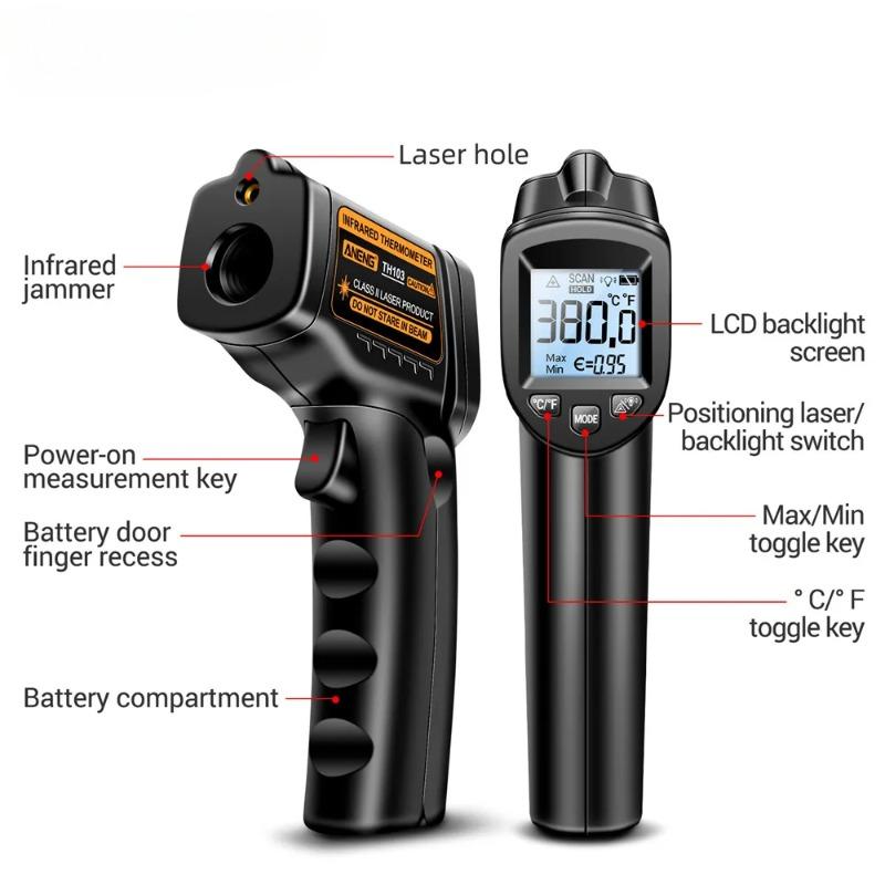 TH103 Инфракрасный лазерный термопистолет -20°C~380℃ ИК Термометр Пистолет Датчики Тестеры Бесконтактные Лазерные Измерители Температуры Инструменты
TH103 Инфракрасный лазерный термопистолет -20°C~380℃ ИК Термометр Пистолет Датчики Тестеры Бесконтактные Лазерные Измерители Температуры Инструменты