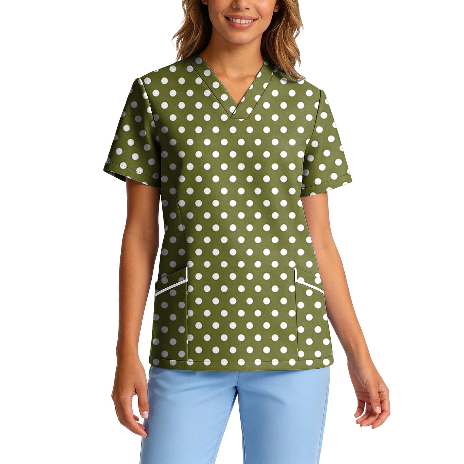 Women s Stretch Quick-Dry V-Neck Short Sleeve Workwear Top with Polka Dot Print & Pockets L армия зеленый
Women s Stretch Quick-Dry V-Neck Short Sleeve Workwear Top with Polka Dot Print & Pockets L армия зеленый