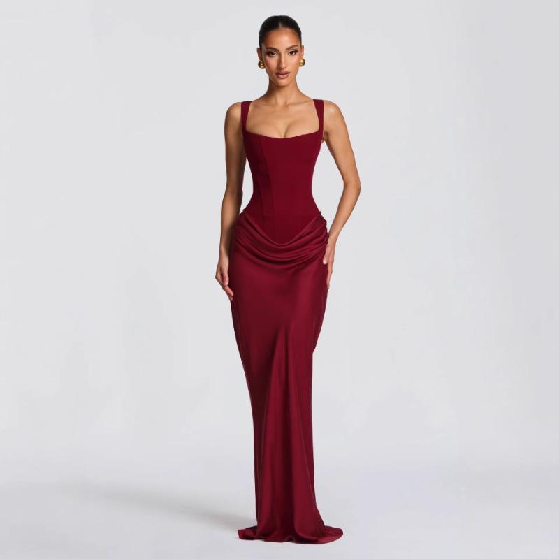 2026 Spring European & American Style Square Neck Pleated Spaghetti Strap Waist-Cinched Hip-Hugging Long Dress Medium вина червоного кольору
2026 Spring European & American Style Square Neck Pleated Spaghetti Strap Waist-Cinched Hip-Hugging Long Dress Medium вина червоного кольору