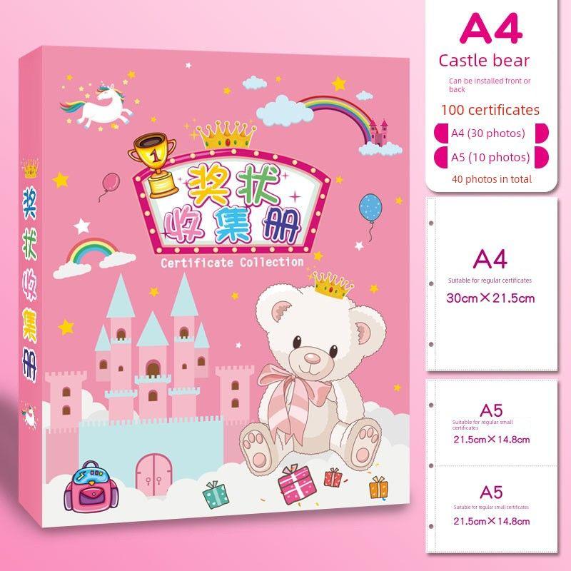A3 Large for Pupils Folder for Awards Children s Picture Books Collection Boys and Girls Art Album Multifunctional Materials Book Shaped Display Stand Medium-Castle Bear-(A4+A5) 40 Sheets
A3 Large for Pupils Folder for Awards Children s Picture Books Collection Boys and Girls Art Album Multifunctional Materials Book Shaped Display Stand Medium-Castle Bear-(A4+A5) 40 Sheets