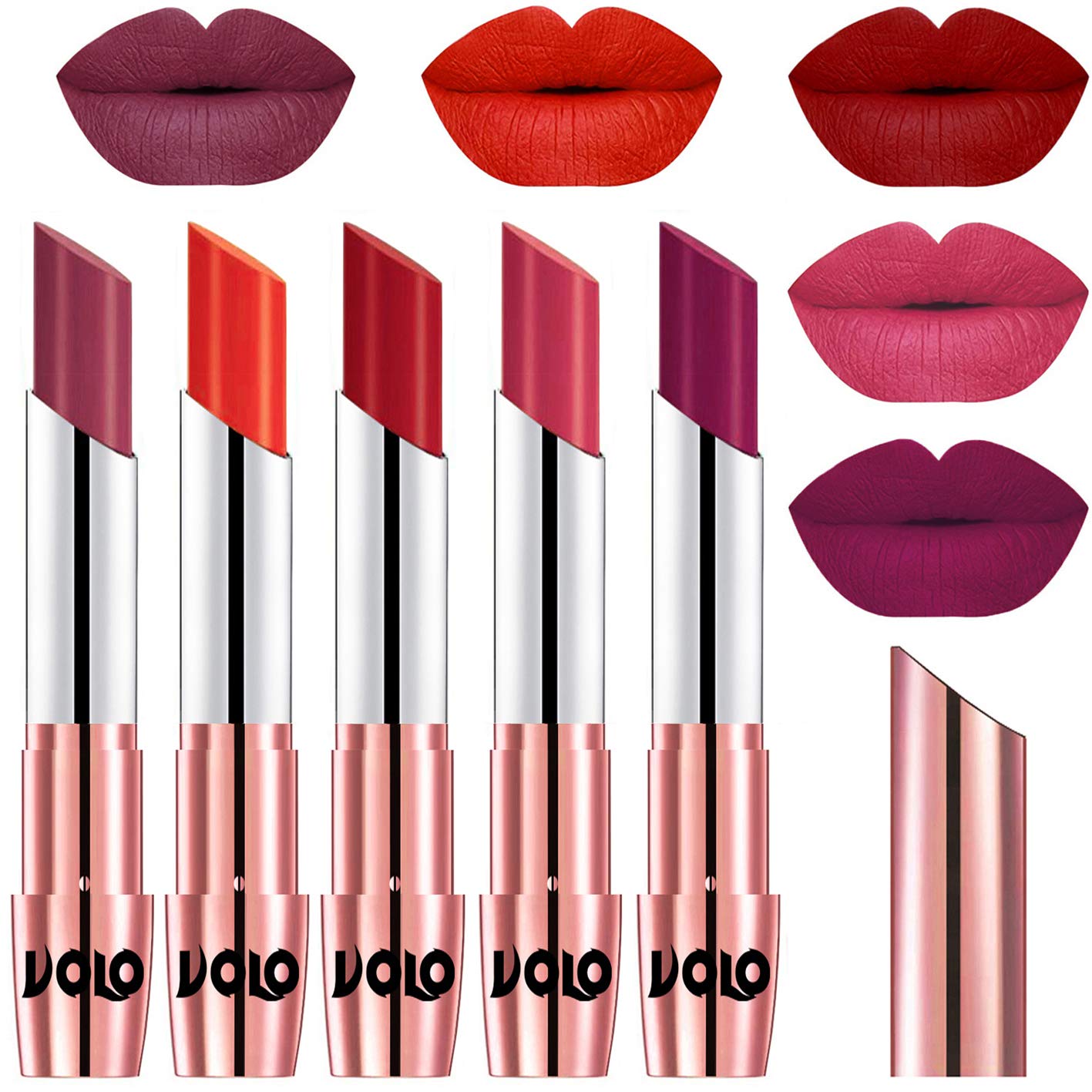 Volo Creme Matte Smooth Lipstick Combo Set of 5 Bold Colors Long Lasting(Cherry, Coral, Tomato Red, Pink, Magenta 17.5 g)
Volo Creme Matte Smooth Lipstick Combo Set of 5 Bold Colors Long Lasting(Cherry, Coral, Tomato Red, Pink, Magenta 17.5 g)
