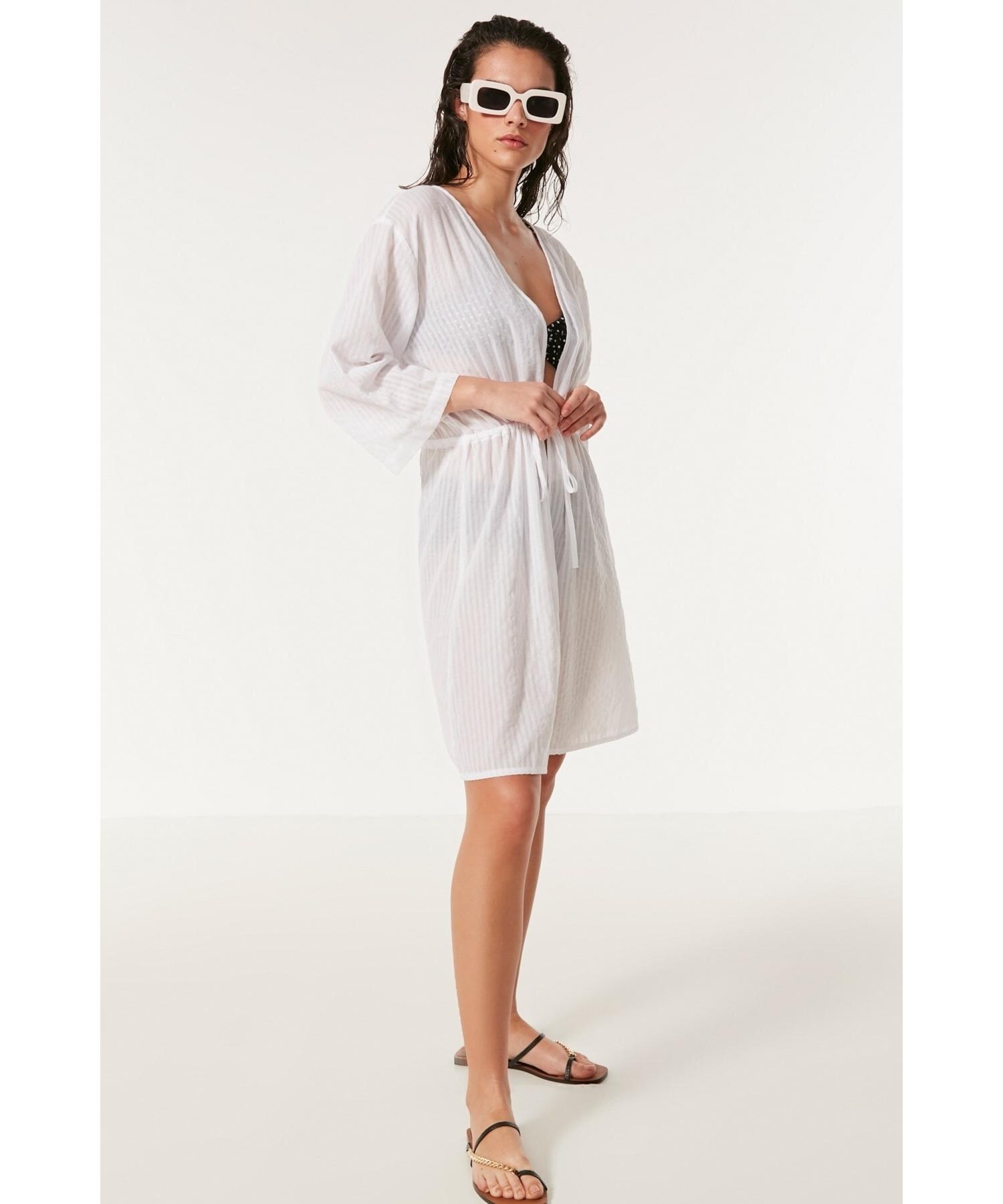 Пляжное Платье Парео 22224 Белое 
Пляжное Платье Парео 22224 Белое