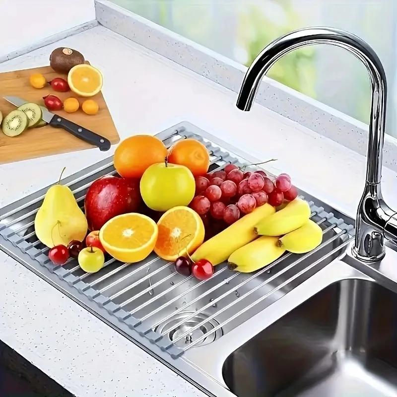 Silicone Stainless Steel Fruit Vegetable Dish Drainer Kitchen Sink Shelf Kitchen Tools Sponge Holder Kitchen Tools Strainer
Silicone Stainless Steel Fruit Vegetable Dish Drainer Kitchen Sink Shelf Kitchen Tools Sponge Holder Kitchen Tools Strainer