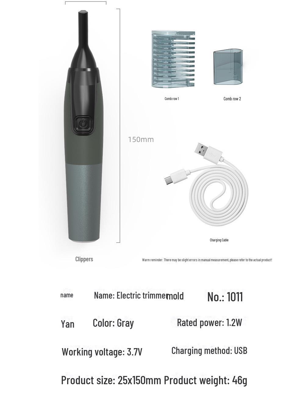Многофункциональный электрический триммер для мужских бакенбард и женских бровей чёрный
Многофункциональный электрический триммер для мужских бакенбард и женских бровей чёрный