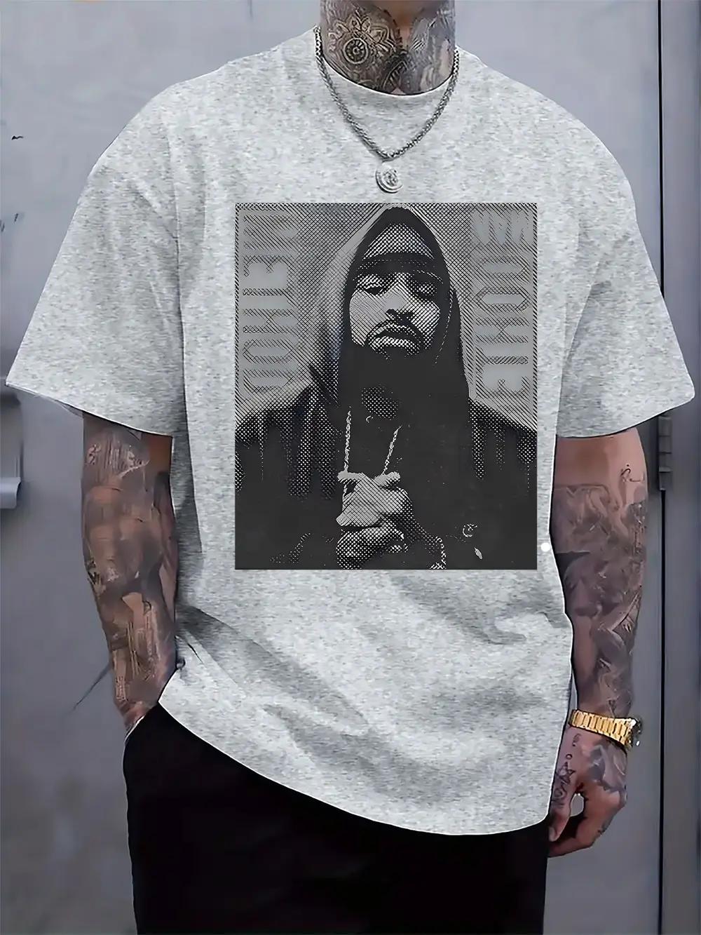 Casual Graphic T-shirt with Bold Black & White Portrait Print - Regular Fit Short Sleeve Round Neck Summer Tee XXXXL
Casual Graphic T-shirt with Bold Black & White Portrait Print - Regular Fit Short Sleeve Round Neck Summer Tee XXXXL