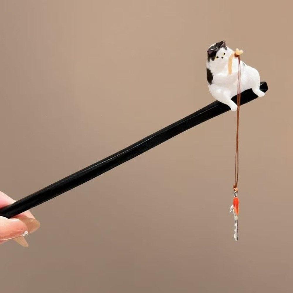 Tassel Cat Fishing Hair Stick Black Sandalwood Hanfu Hairpin Antique Wooden Hair Stick Girl чорний білий колір
Tassel Cat Fishing Hair Stick Black Sandalwood Hanfu Hairpin Antique Wooden Hair Stick Girl чорний білий колір