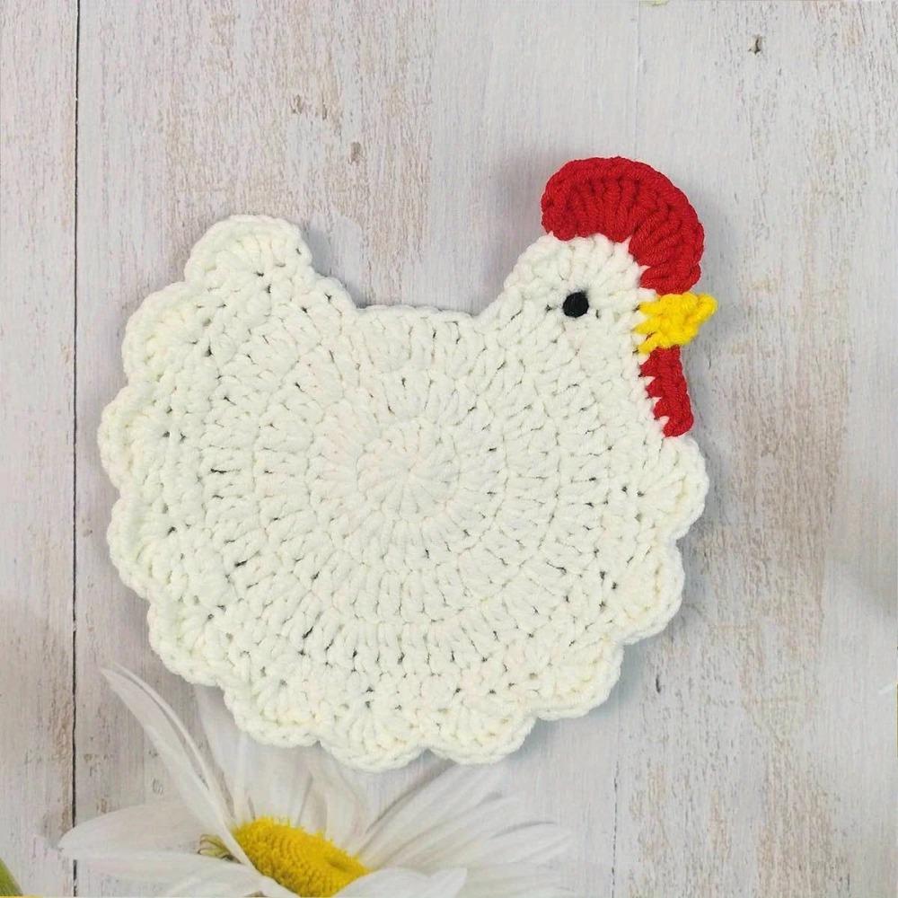 Cute Cartoon Insulation Mat Big Rooster Shape Hand-made Cup Mat Soft Woven Placemat Kitchen Accessories 12x12cm білий
Cute Cartoon Insulation Mat Big Rooster Shape Hand-made Cup Mat Soft Woven Placemat Kitchen Accessories 12x12cm білий