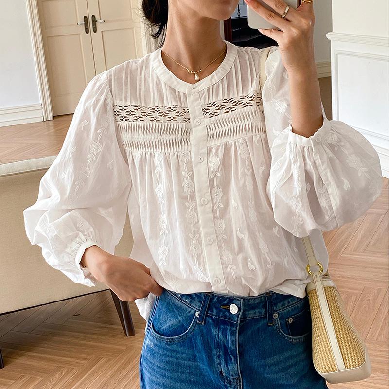 Women s European-Style French Embroidery Long Sleeve White Shirt Small белый
Women s European-Style French Embroidery Long Sleeve White Shirt Small белый